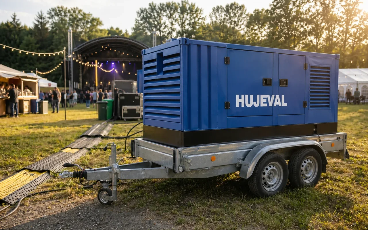 Letní akce v terénu: festival, svatba, přírodní obřad — jeden generátor pro vše — mobilní elektrocentrála Valeon